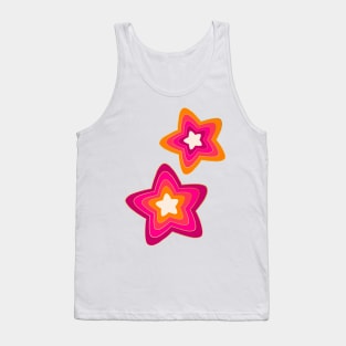 Pink and orange 70s stars Tank Top